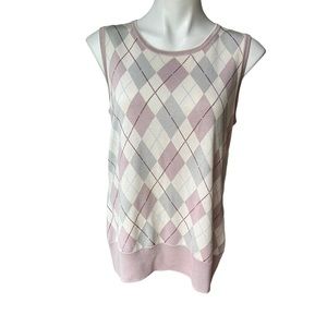 Brooks Brothers Pink and Gray Argyle Vest
